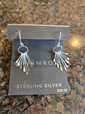 Primrose Sterling Silver Fan Drop Earrings - Silver
